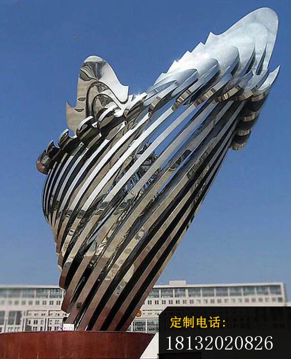 螺旋的海浪雕塑 广场不锈钢雕塑_587*724