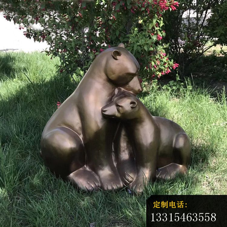 铜雕母子熊雕塑，公园动物铜雕_750*750