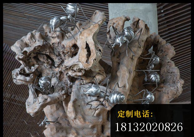 蚂蚁上树雕塑  不锈钢广场景观雕塑_620*440