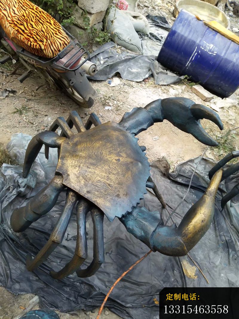 铜雕螃蟹，公园动物铜雕 (2)_800*1067