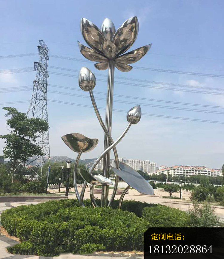 不锈钢莲花雕塑广场不锈钢雕塑 (2)_750*869