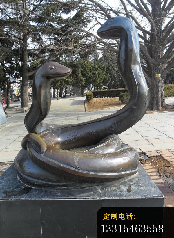 铜雕蛇 动物铜雕  公园景观铜雕_600*818