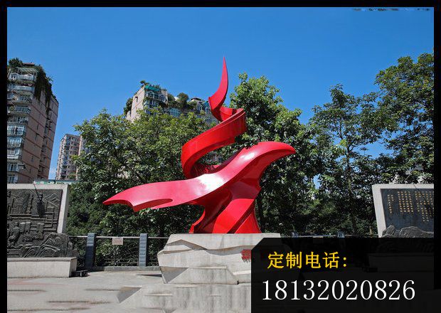 气韵雕塑  不锈钢抽象雕塑  公园不锈钢雕塑_620*440