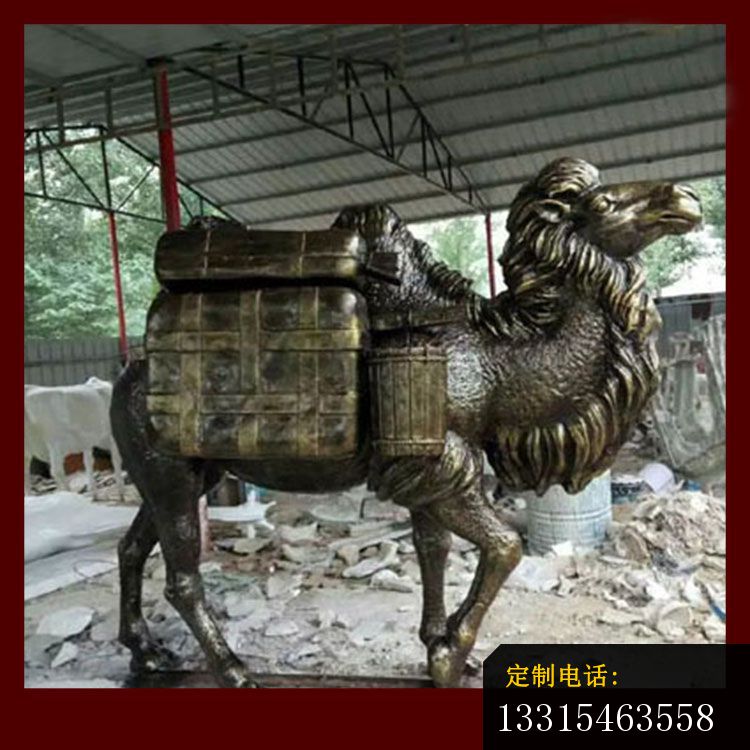 铜雕拖行李的骆驼，户外动物铜雕_750*750