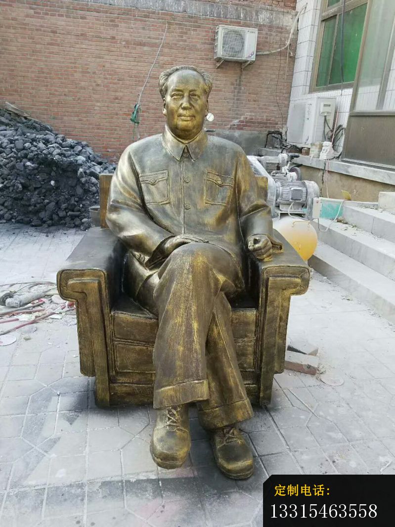 铜雕坐沙发的毛主席，近代伟人铜雕_799*1066