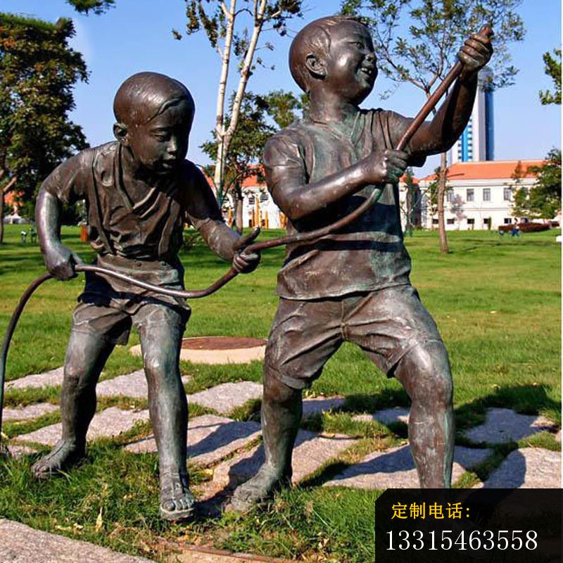 玩水的小男孩铜雕 公园小品铜雕 (2)_800*800