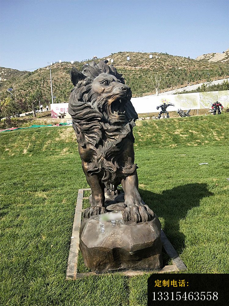 西洋吼狮铜雕，公园铜雕狮子_750*1000