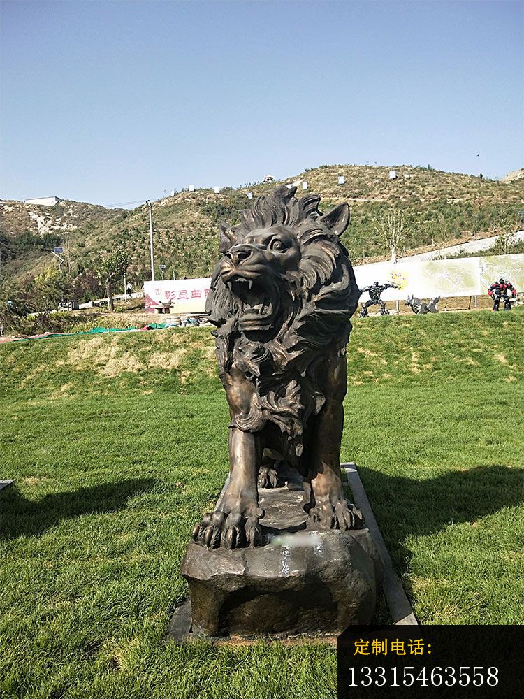 西洋吼狮铜雕，门口欧式狮子铜雕 (3)_750*1000