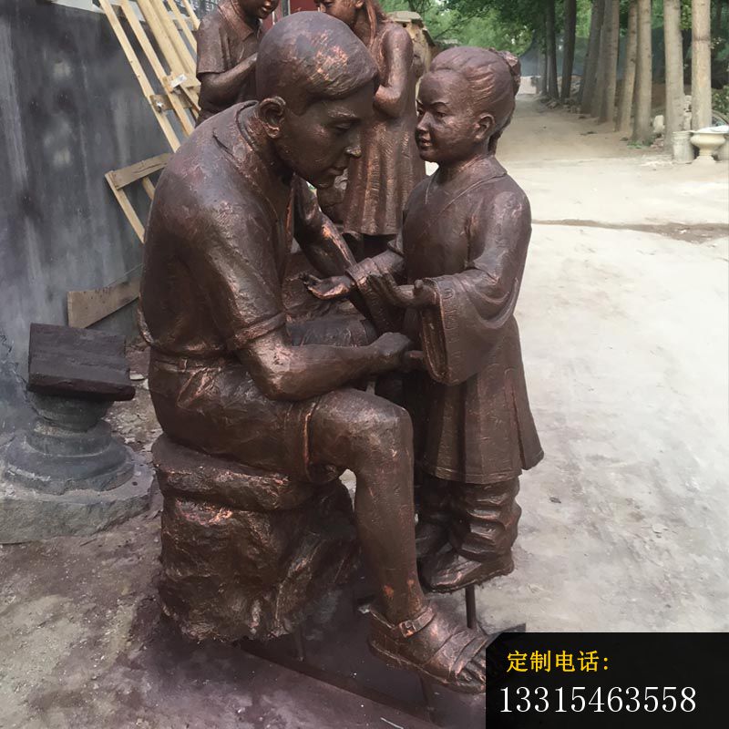 现代男人和古代小孩铜雕 公园人物铜雕 (3)_800*800