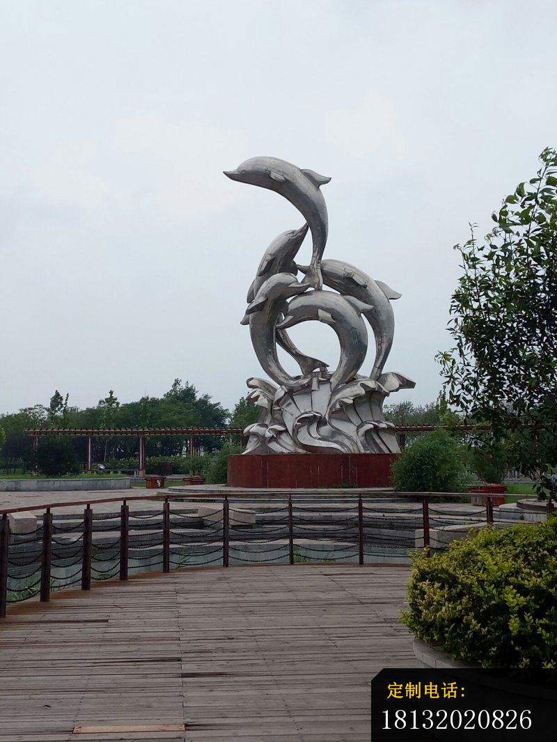 跳跃的海豚雕塑  广场不锈钢雕塑_800*1066