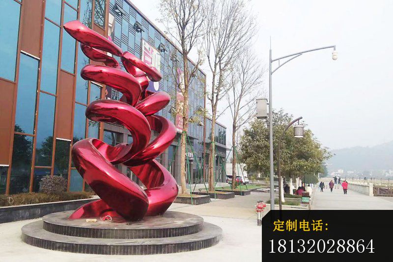 不锈钢盘旋雕塑 街边景观雕塑 (2)_800*533