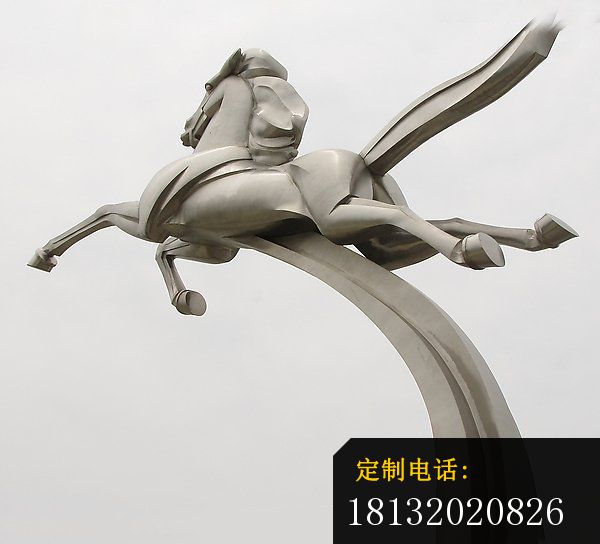 一马当先雕塑  不锈钢抽象马雕塑  广场景观雕塑 (4)_600*544