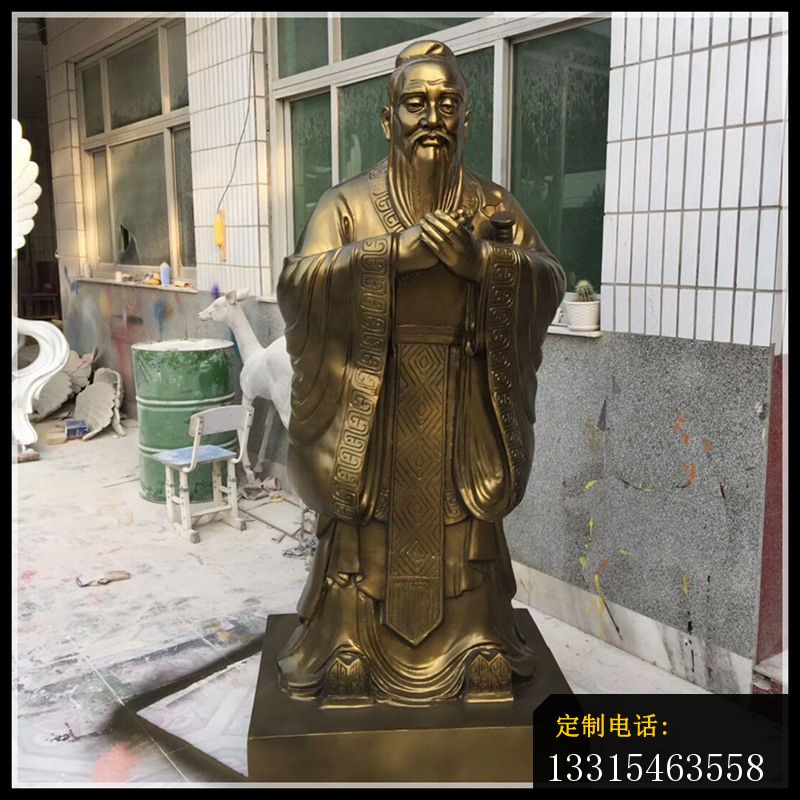 学校孔子行教像铜雕，古代名人铜雕 (2)_800*800