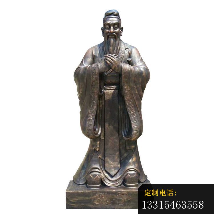 学校孔子行教像铜雕，古代名人铜雕 (3)_750*750