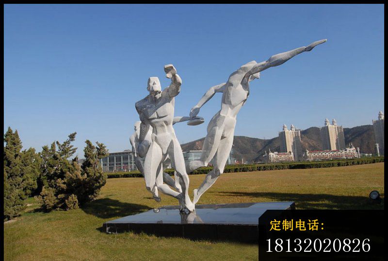 掷铁饼雕塑  不锈钢抽象人物雕塑  公园景观雕塑_800*539