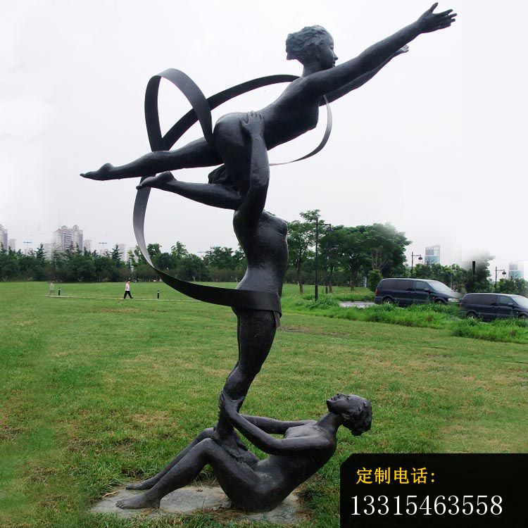 艺术体操运动员雕塑 公园小品铜雕_750*750
