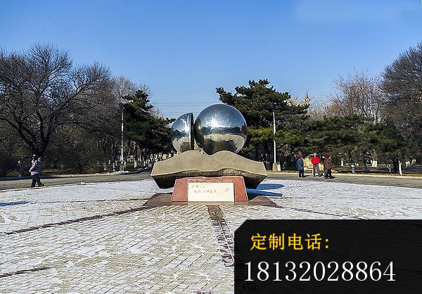 不锈钢球形雕塑  不锈钢抽象雕塑  广场不锈钢雕塑 (3)_600*418
