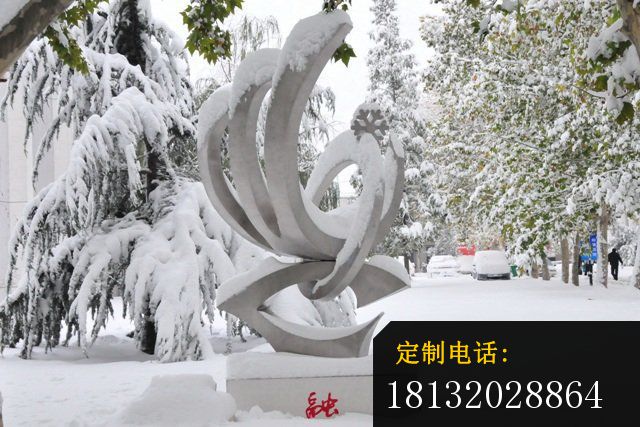 不锈钢融雕塑 雪花雕塑 公园景观雕塑_640*427