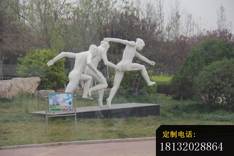 不锈钢赛跑的人物雕塑，园林不锈钢雕塑_800*533