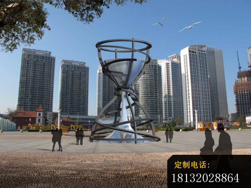 不锈钢沙漏，广场不锈钢雕塑 (2)_800*600