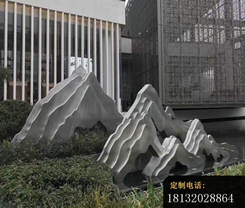 不锈钢山雕塑 酒店景观雕塑_800*679