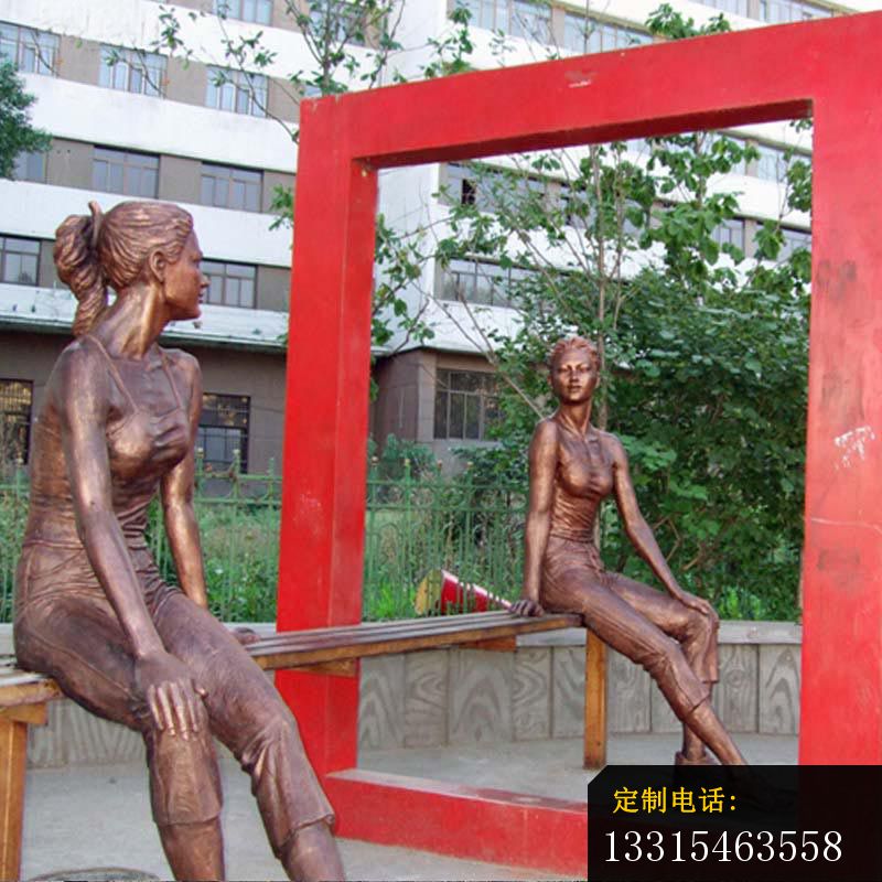 照镜子的女孩铜雕 公园小品铜雕 (2)_800*800