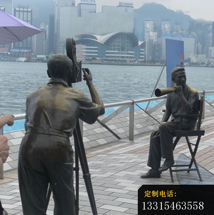 照相的人物铜雕，公园人物铜雕_750*751