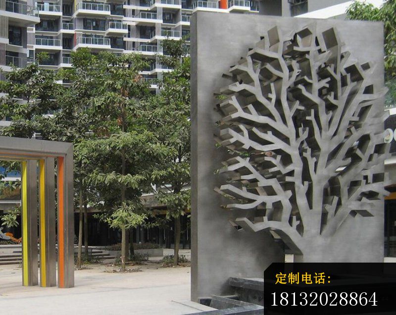 不锈钢树雕塑 创意景观雕塑_800*637