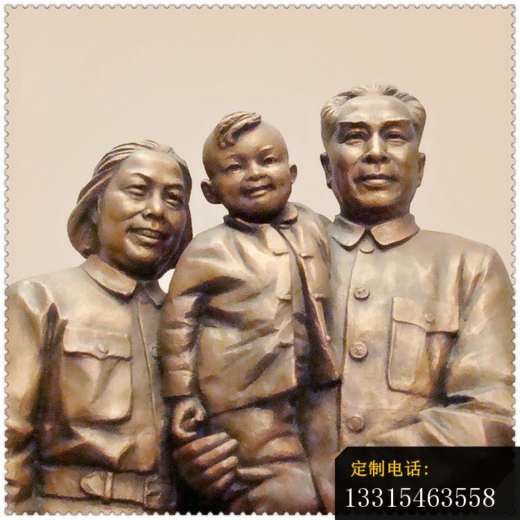 周恩来夫妻口铜雕，伟人铜雕_750*750