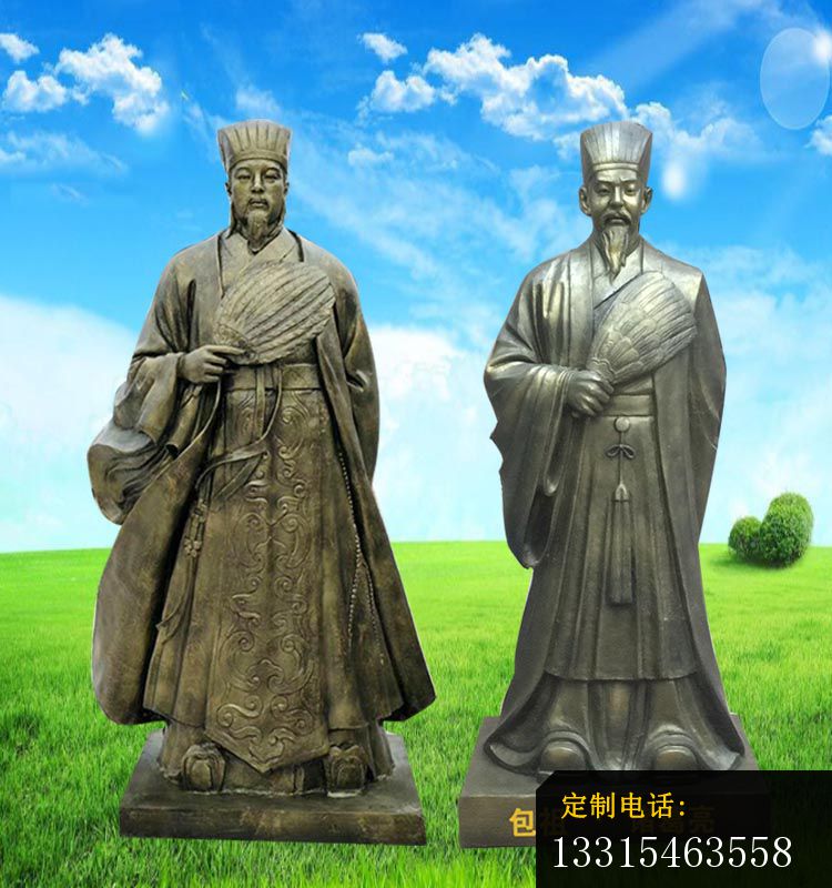 诸葛亮铜雕 古代名人铜雕 (2)_750*800