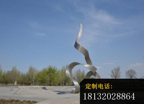 不锈钢丝带雕塑 公园景观雕塑_600*435