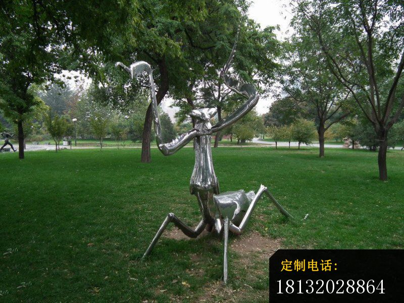 不锈钢螳螂，不锈钢动物雕塑_800*599