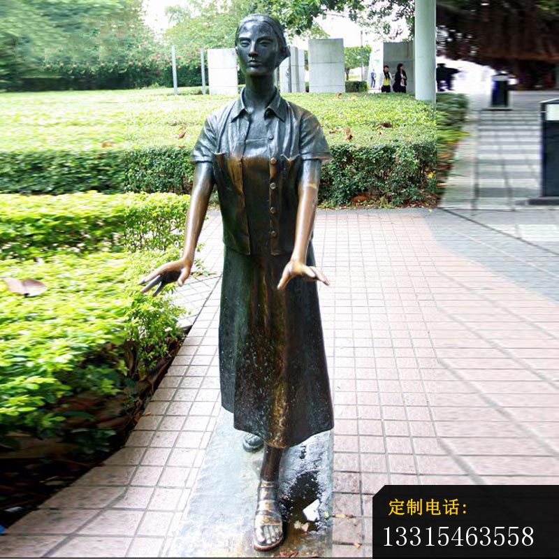 走路的盲人女孩铜雕 公园人物铜雕 (2)_800*800