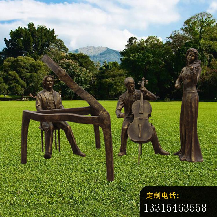 演奏乐器的人物铜雕 公园小品铜雕 (2)_750*750