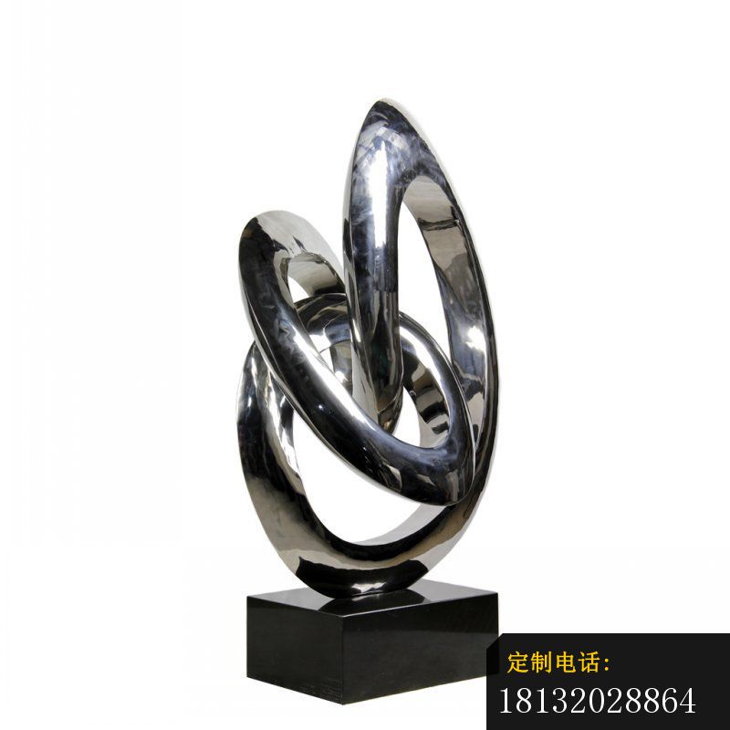 不锈钢弯曲缠绕雕塑，抽象景观雕塑_800*800