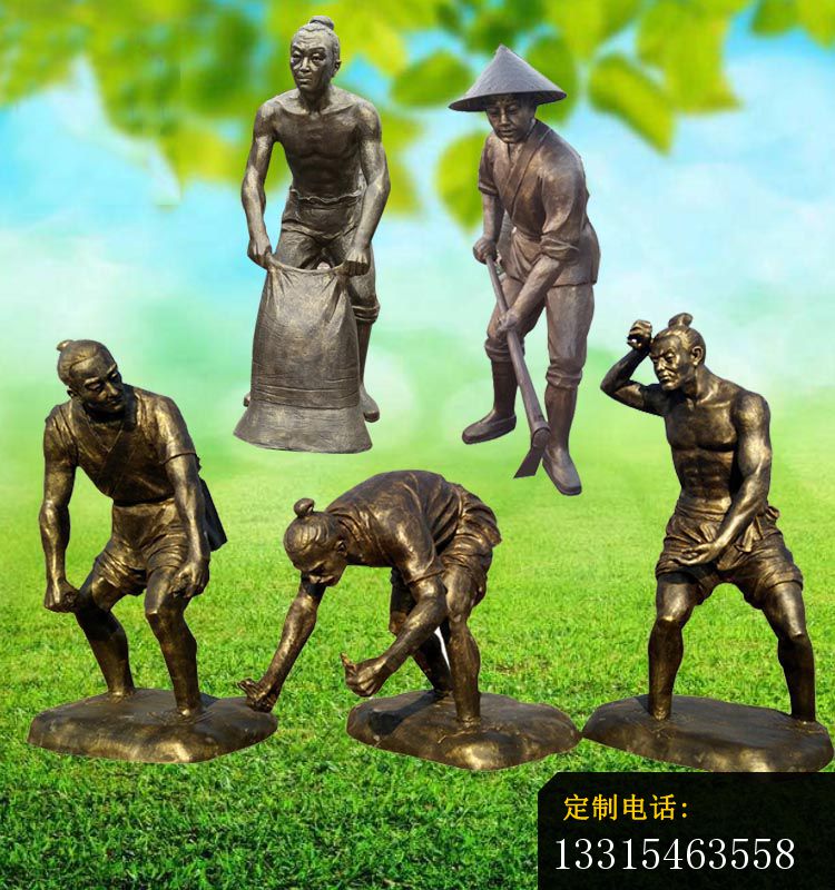 做农活的人物铜雕 公园农耕人物雕塑 (3)_750*800