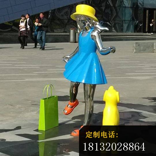 不锈钢小女孩雕塑 广场人物雕塑_541*541