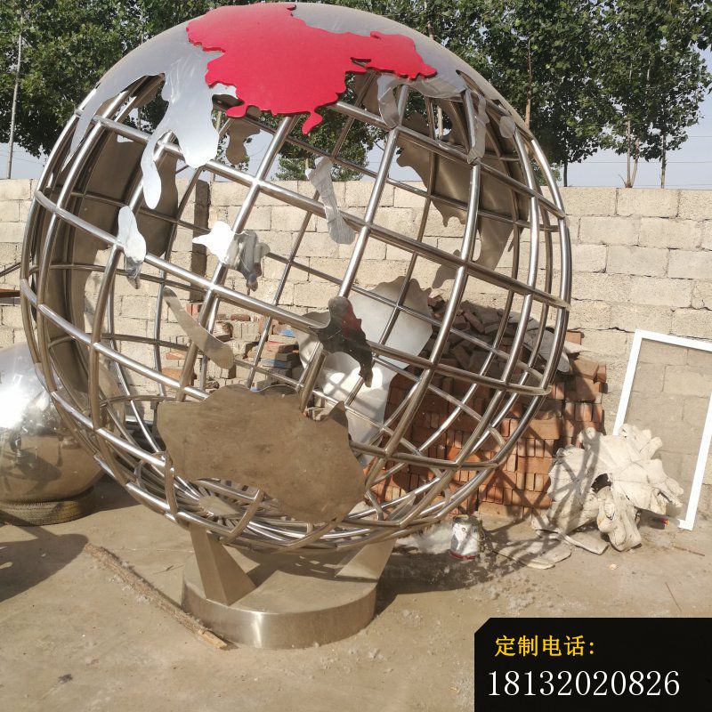 不锈钢抽象地球广场不锈钢雕塑 (2)_800*800