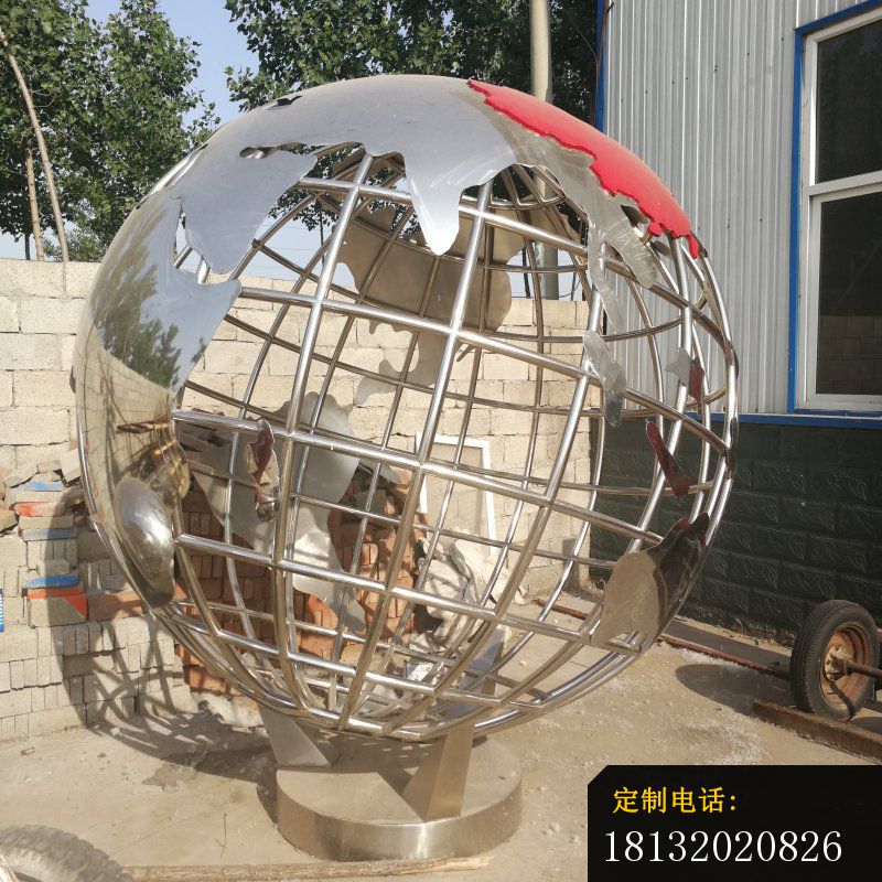 不锈钢抽象地球广场不锈钢雕塑 (3)_800*800