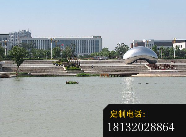 不锈钢异形水滴雕塑  不锈钢抽象雕塑  广场景观雕塑 (3)_600*442