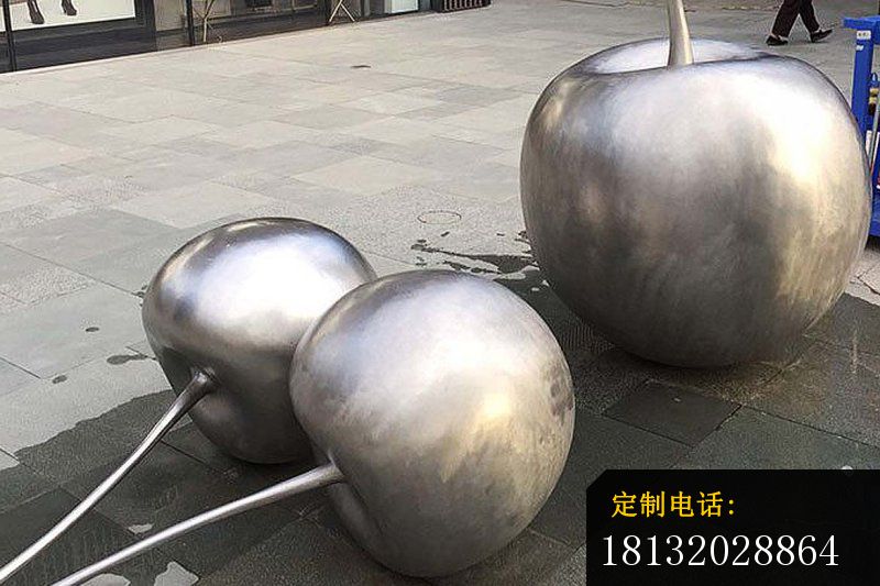 不锈钢樱桃雕塑 步行街景观雕塑 (3)_800*533