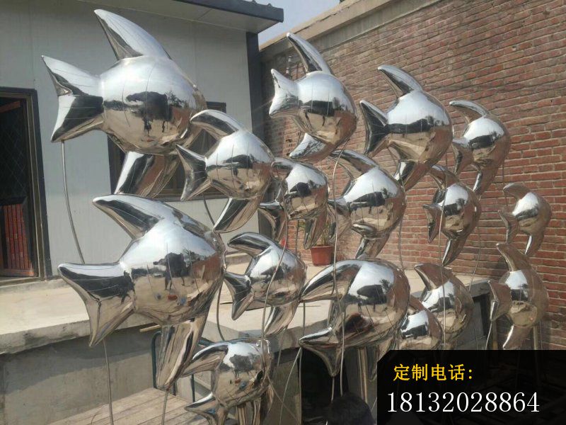 不锈钢鱼群雕塑 公园不锈钢雕塑_800*600