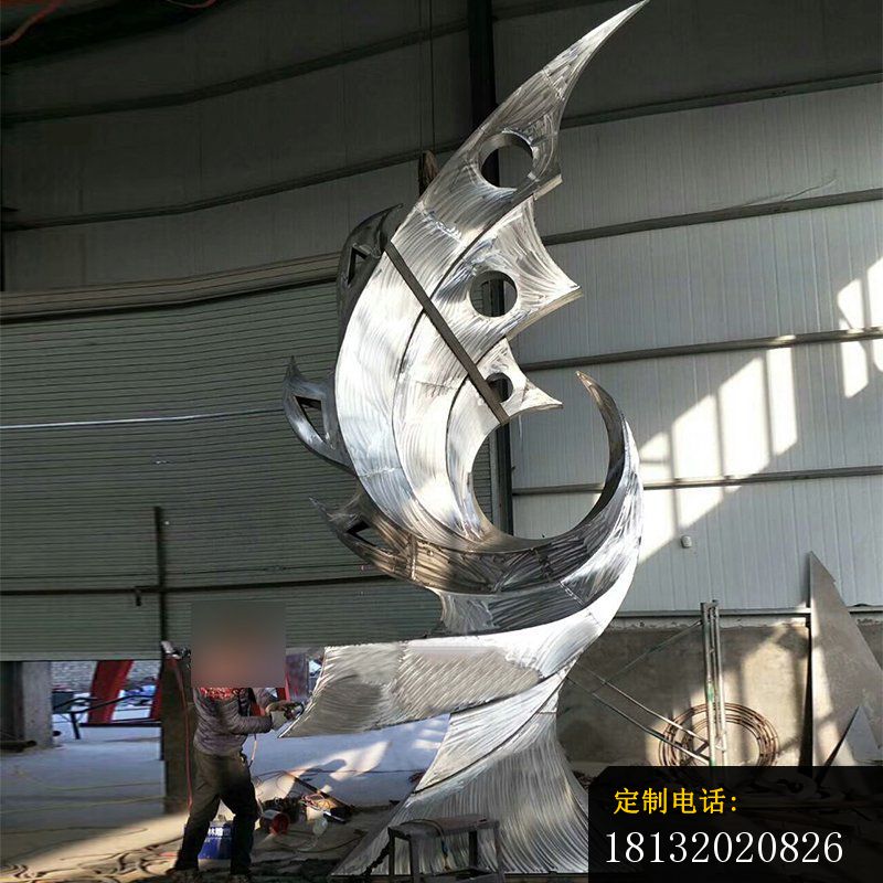 不锈钢抽象凤凰 公园景观雕塑_800*800