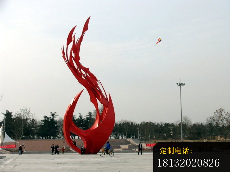 不锈钢抽象凤凰，广场不锈钢雕塑 (2)_800*600