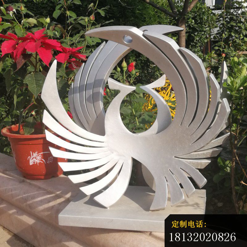 不锈钢抽象凤凰公园不锈钢雕塑 (3)_800*800