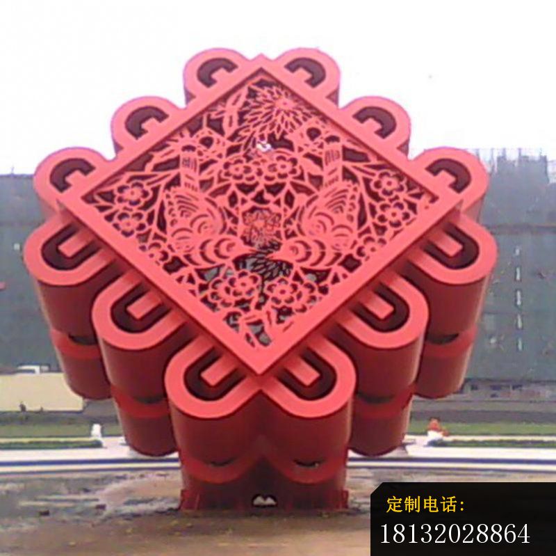 不锈钢中国结雕塑，广场景观雕塑_800*799