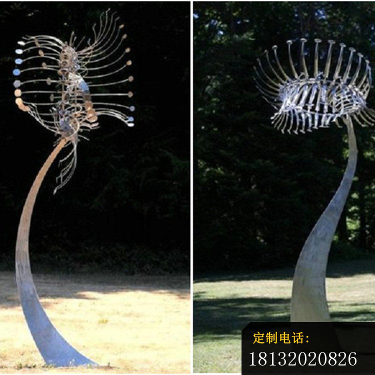 不锈钢抽象花朵雕塑，公园不锈钢雕塑_750*750