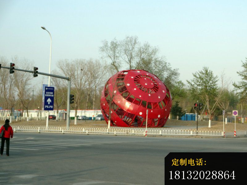 彩色不锈钢球雕塑，公园不锈钢雕塑_800*600