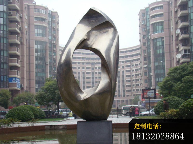抽象不锈钢雕塑，公园景观雕塑 (5)_800*600
