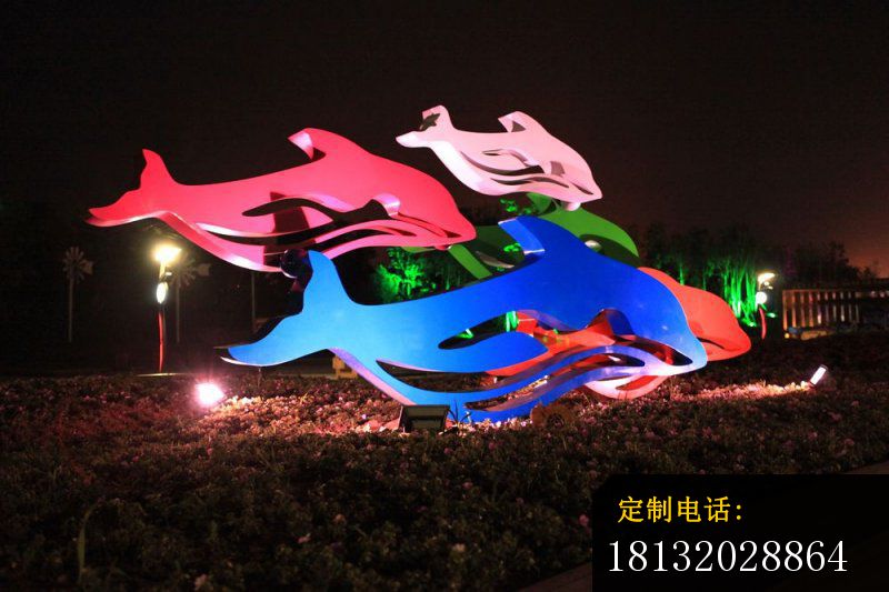 抽象海豚雕塑公园不锈钢雕塑_800*533